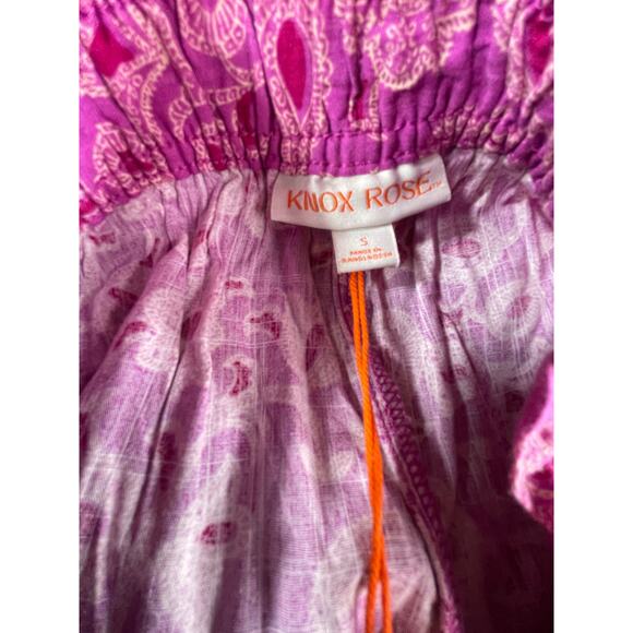 Knox Rose Pants Womens Small Pink Paisley Wide Leg Casual Elastic Drawstring NWT - Picture 2 of 9